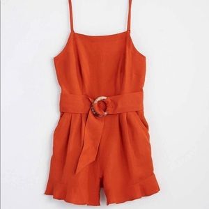 Loft Tortoiseshell Print Belt Strappy Romper